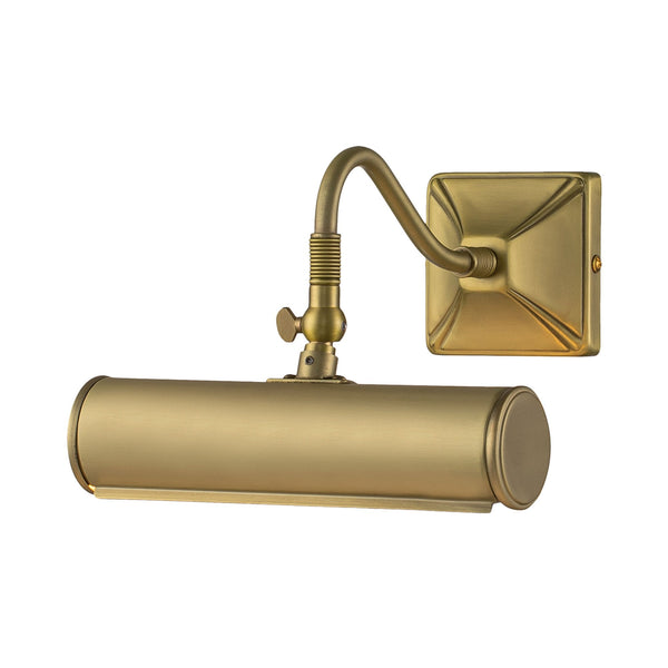 Small Iron Adjustable Picture Light in Brushed Brass