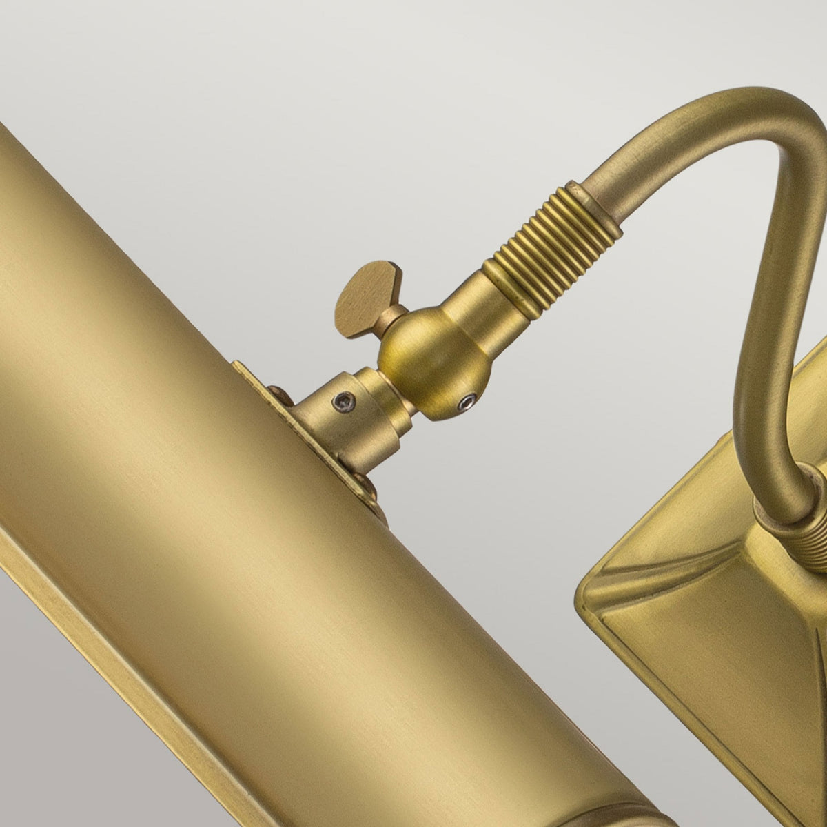 Small Iron Adjustable Picture Light in Brushed Brass