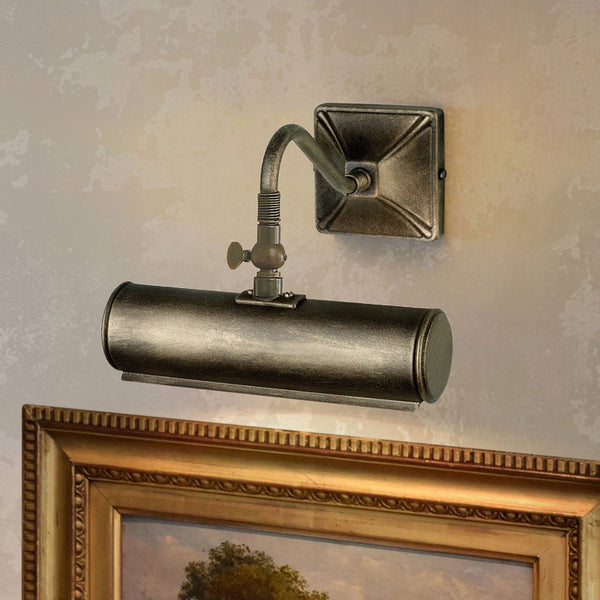 Small Iron Adjustable Picture Light in Blackened Gold