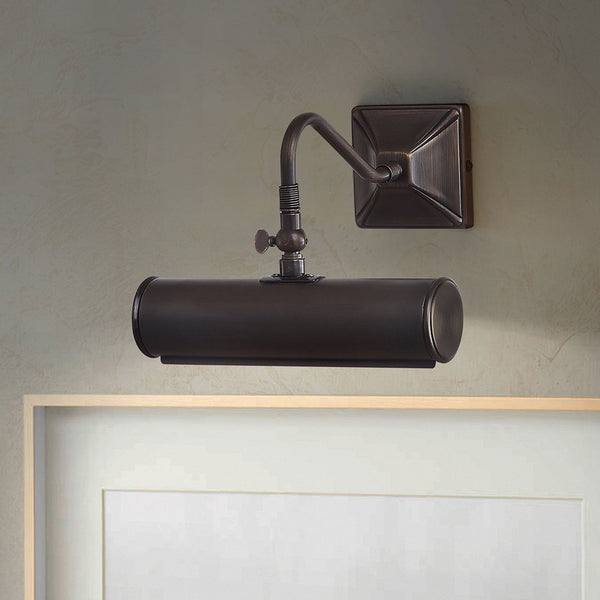 Small Iron Adjustable Picture Light in Dark Bronze