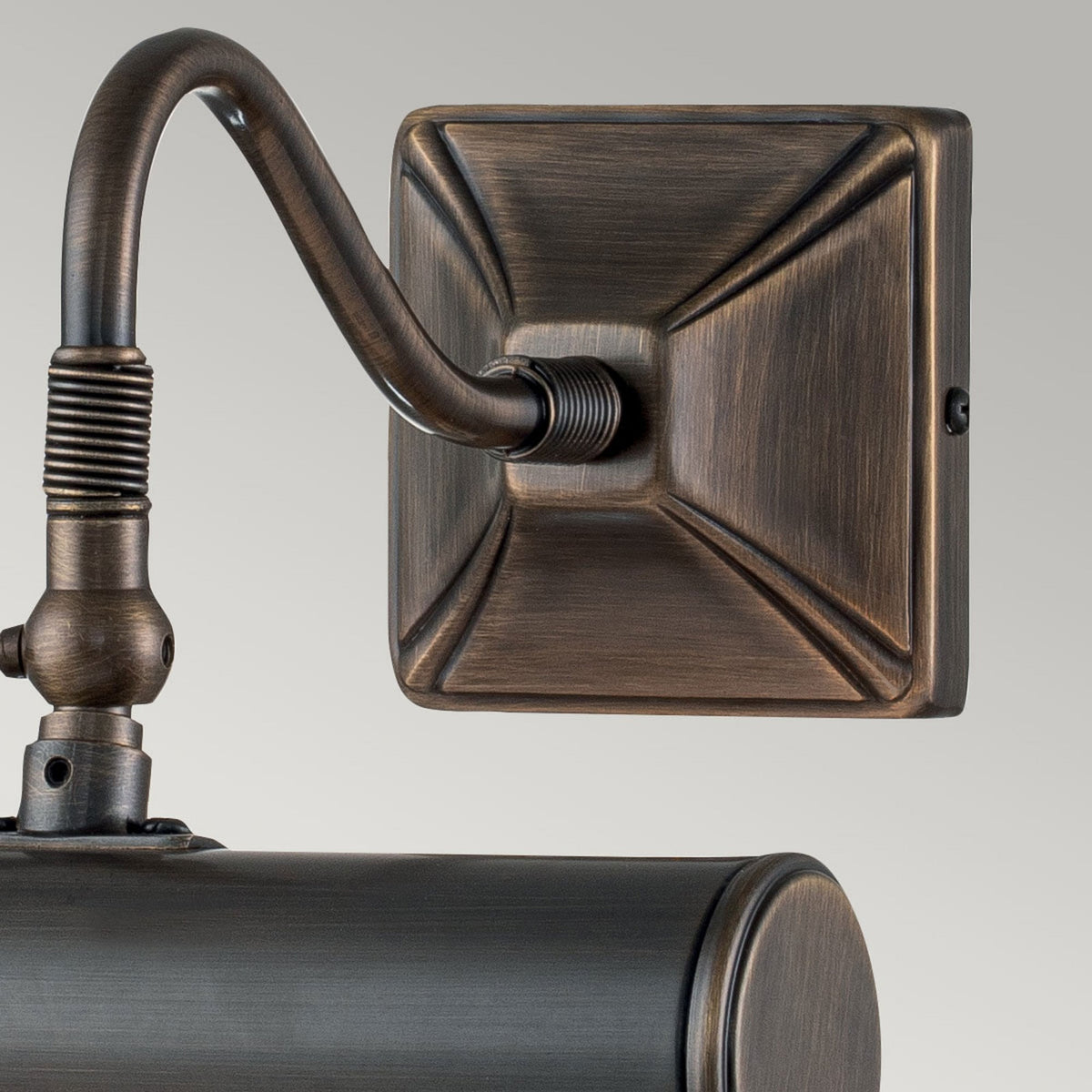 Small Iron Adjustable Picture Light in Dark Bronze