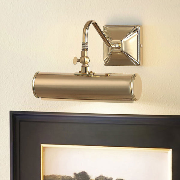 Small Iron Adjustable Picture Light in Polished Brass
