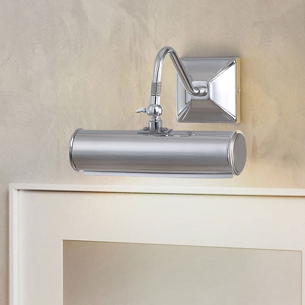 Small Iron Adjustable Picture Light in Polished Chrome
