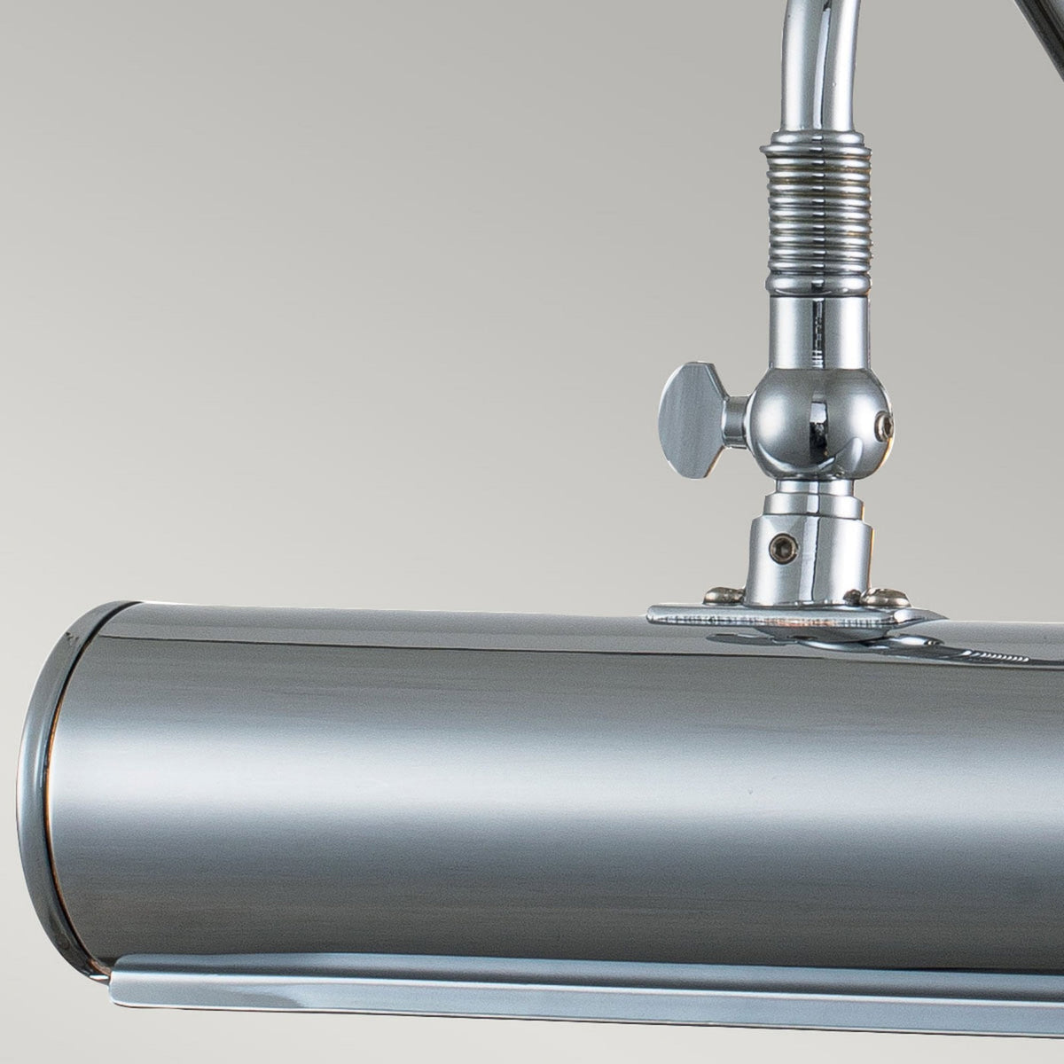 Small Iron Adjustable Picture Light in Polished Chrome