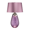 Lena Large Dual Lit Table Lamp with Plum Tinted Glass and Heather Shade