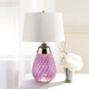 Lena Large Dual Lit Table Lamp with Plum Tinted Glass and Off White Shade