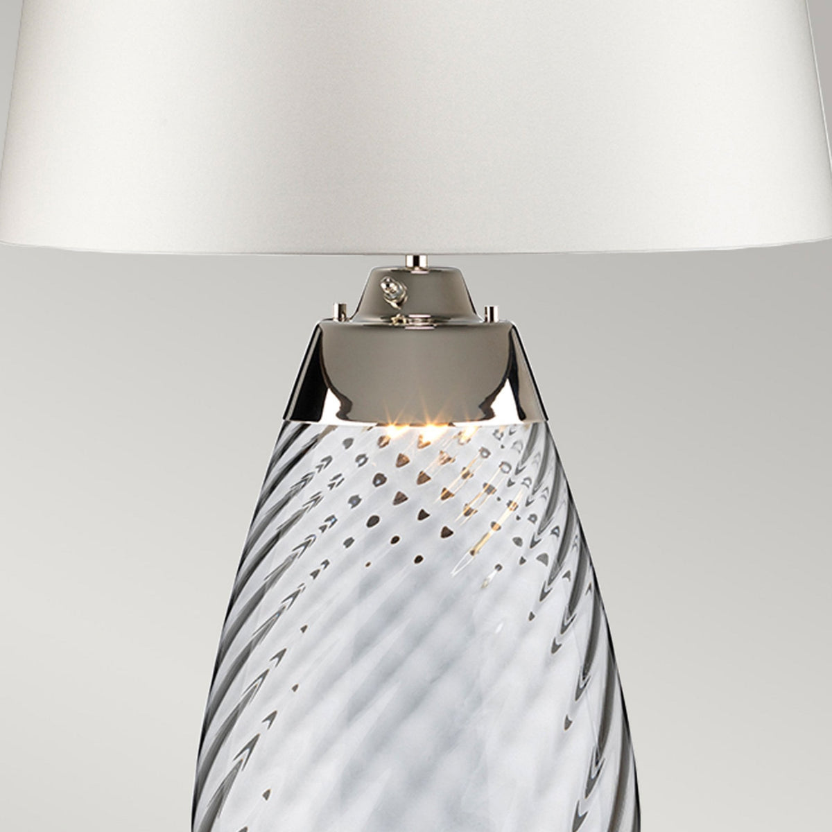 Lena Large Dual Lit Table Lamp with Smoke Tinted Glass and Off White Shade