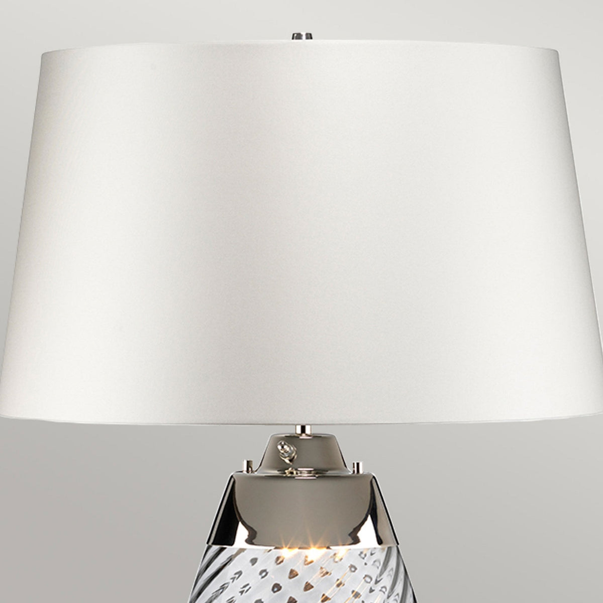 Lena Large Dual Lit Table Lamp with Smoke Tinted Glass and Off White Shade