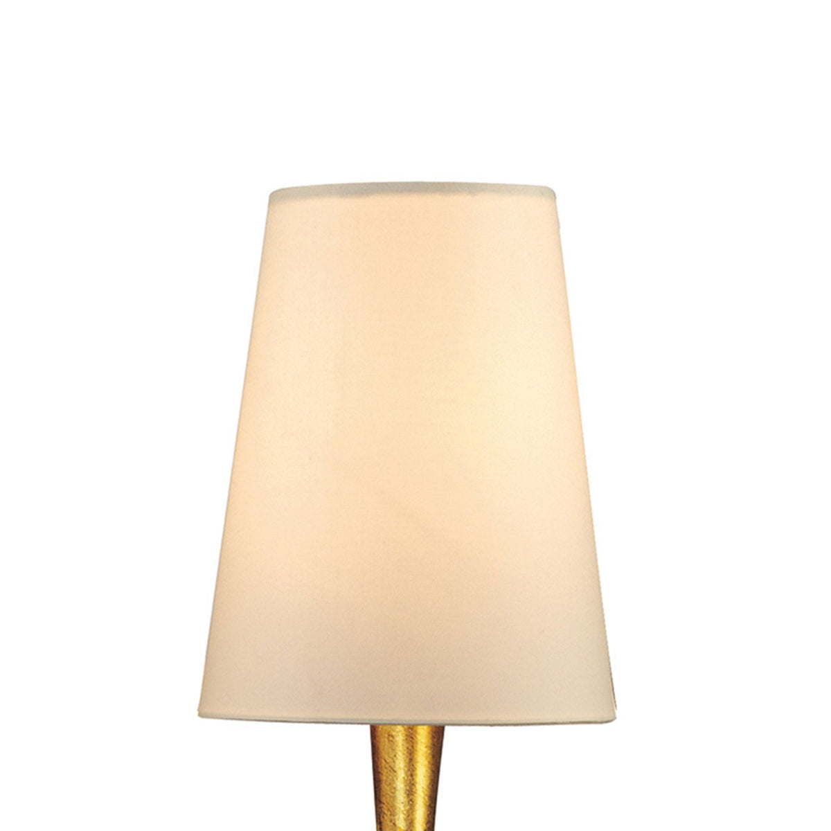 Paola Twin Wall Lamp In Painted Gold & Amber With Cream Fabric Shade