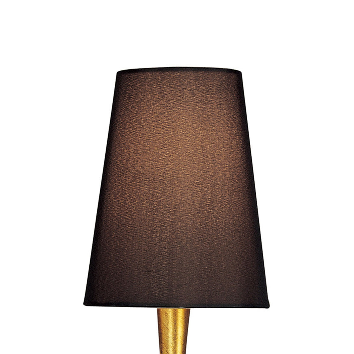 Paola Twin Wall Lamp In Painted Gold & Amber With Black Fabric Shade