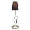 Paola Table Lamp In Painted Silver & Black With Black Fabric Shade