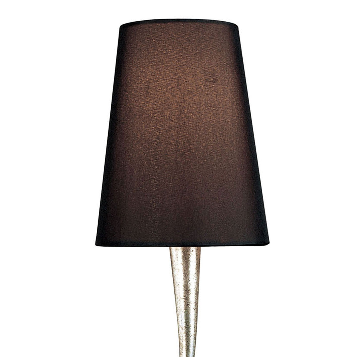 Paola Table Lamp In Painted Silver & Black With Black Fabric Shade