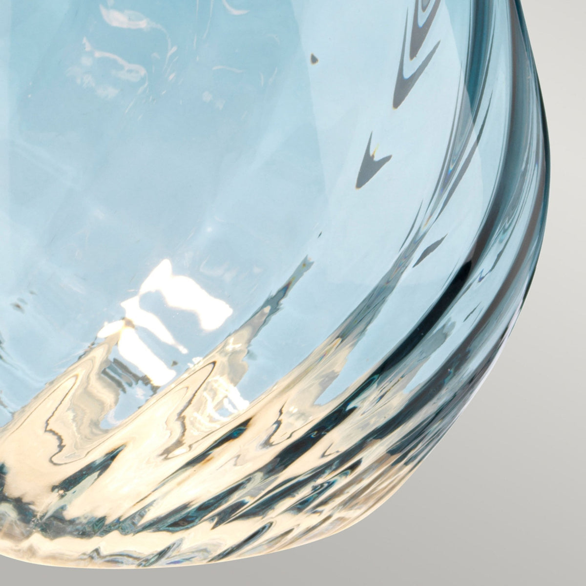 Lena Small Dual Lit Table Lamp with Light Blue Tinted Glass and Duck Egg Blue Shade