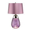 Lena Small Dual Lit Table Lamp with Plum Tinted Glass and Heather Shade