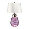 Lena Small Dual Lit Table Lamp with Plum Tinted Glass and Off White Shade