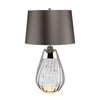 Lena Small Dual Lit Table Lamp with Smoke Tinted Glass and Slate Shade