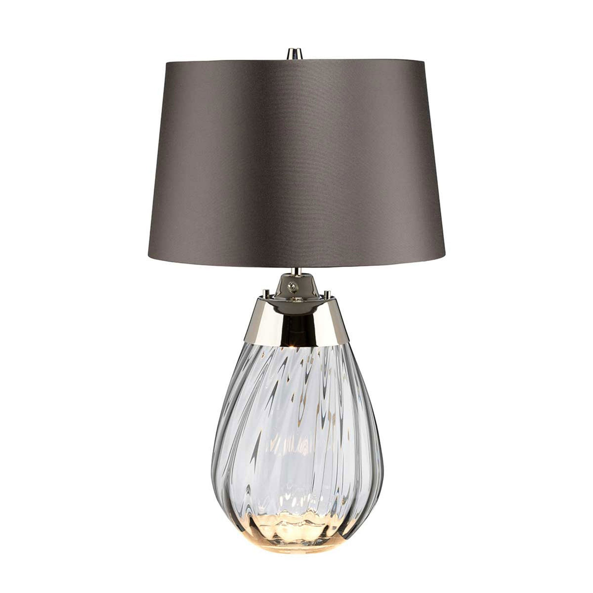 Lena Small Dual Lit Table Lamp with Smoke Tinted Glass and Slate Shade