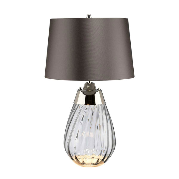 Lena Small Dual Lit Table Lamp with Smoke Tinted Glass and Slate Shade