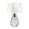Lena Small Dual Lit Table Lamp with Smoke Tinted Glass and Off White Shade
