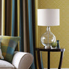 Orb Table Lamp with Clear Glass with Polished Nickel Metalwork and White Shade