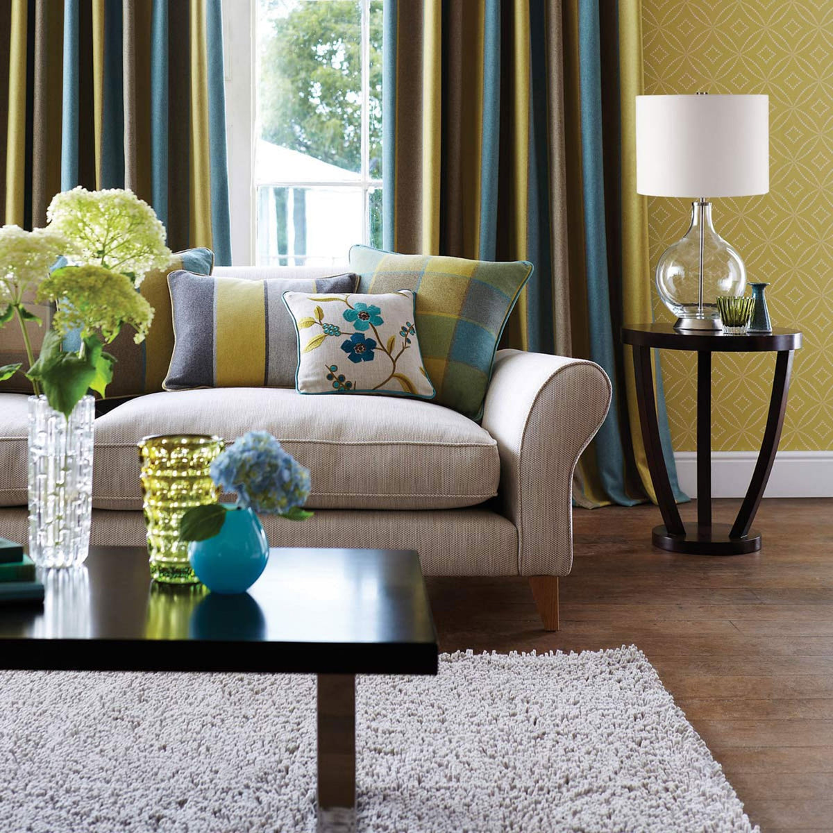 Orb Table Lamp with Clear Glass with Polished Nickel Metalwork and White Shade