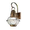 Bridge Point Large Outdoor Wall Lantern in Natural Brass