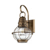 Bridge Point Medium Outdoor Wall Lantern in Natural Brass