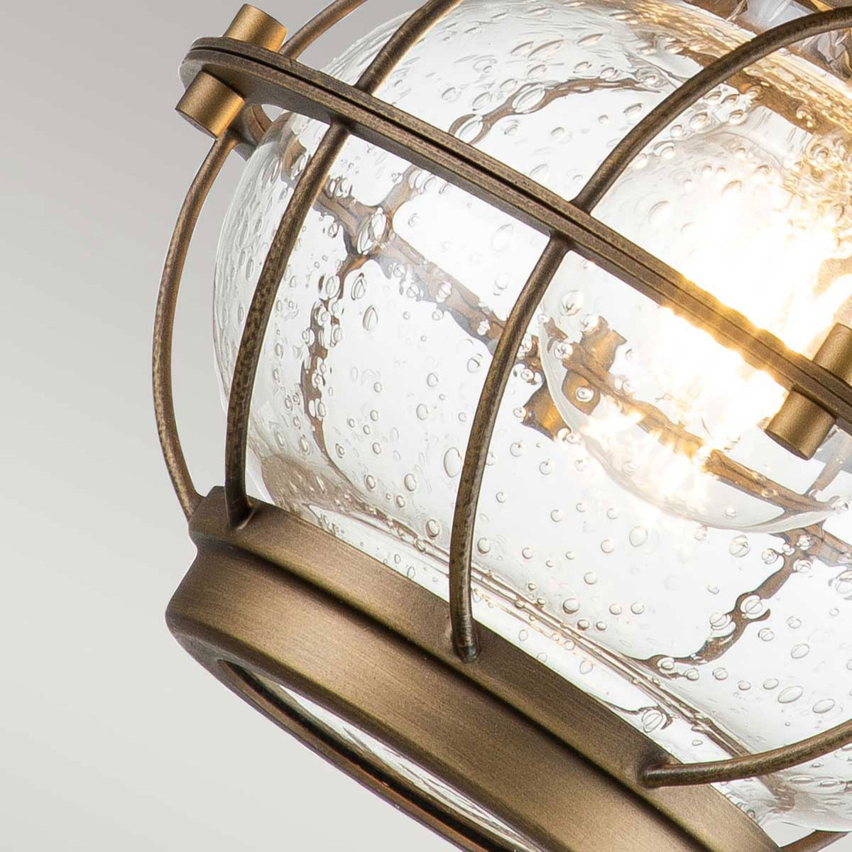 Bridge Point Small Outdoor Wall Lantern in Natural Brass