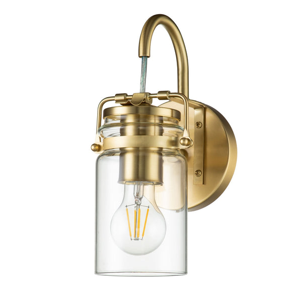 Brinley Single Wall Light in Brushed Brass