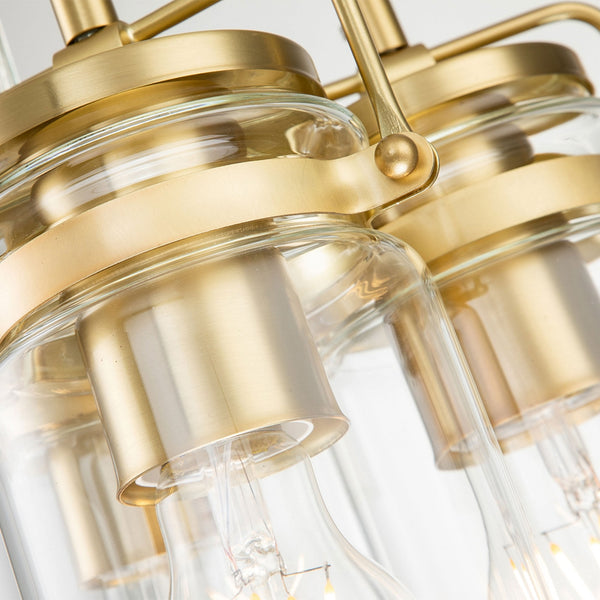 Brinley Three Light Cluster Pendant in Brushed Brass