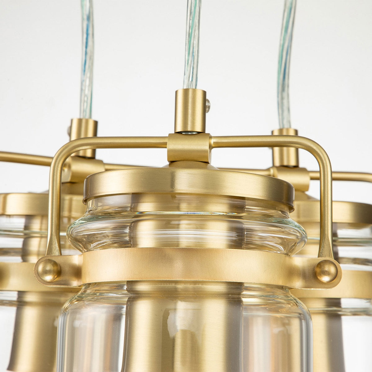 Brinley Three Light Cluster Pendant in Brushed Brass