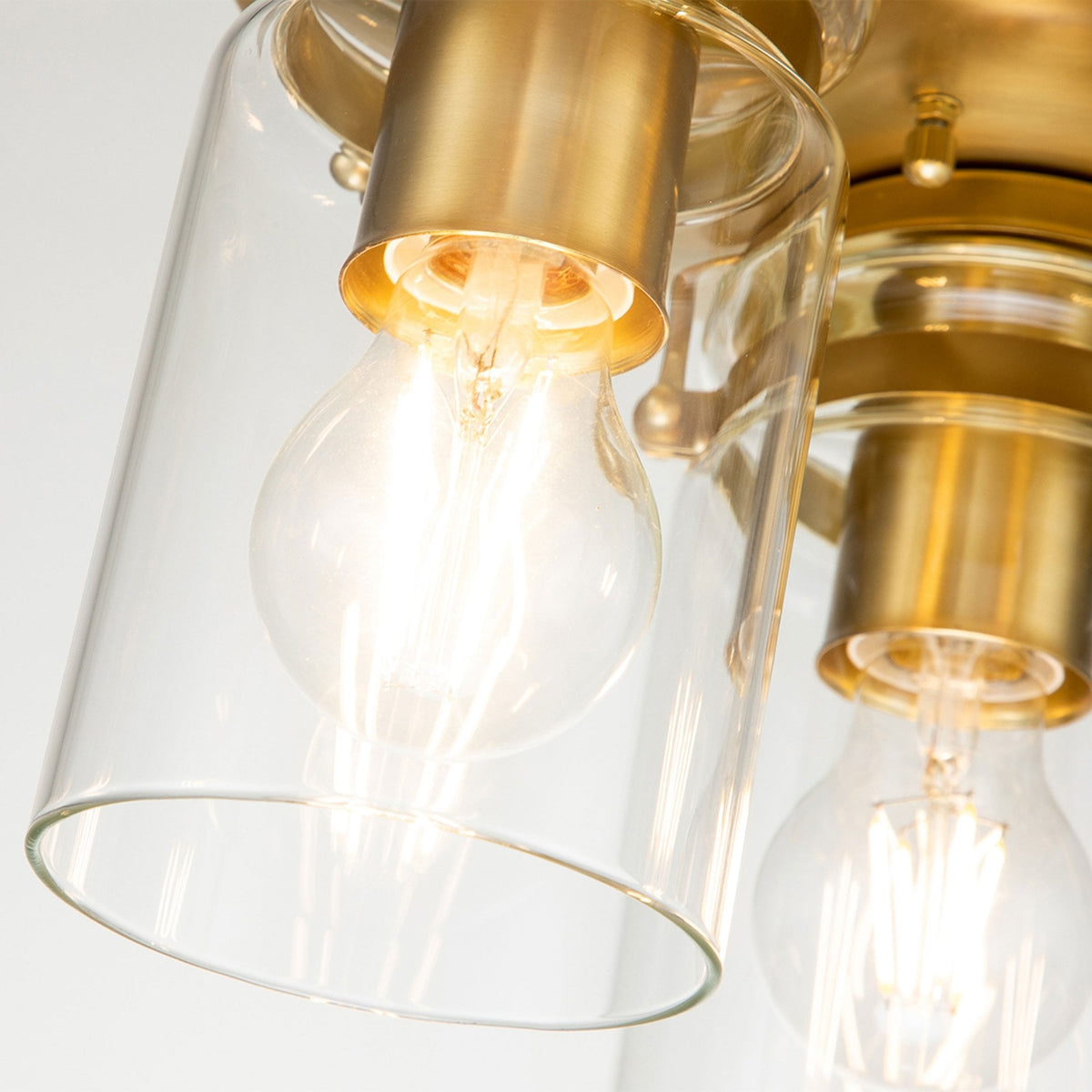 Brinley Three Light Flush Mount in Brushed Brass