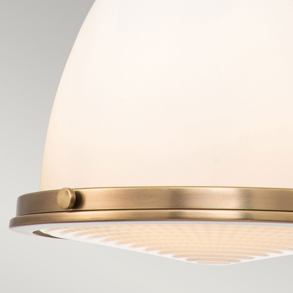 Amelia Medium Pendant in Etched Glass & Heritage Brass