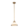 Amelia Mini Pendant in Etched Glass & Heritage Brass