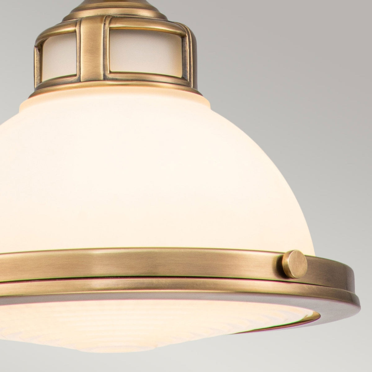 Amelia Mini Pendant in Etched Glass & Heritage Brass