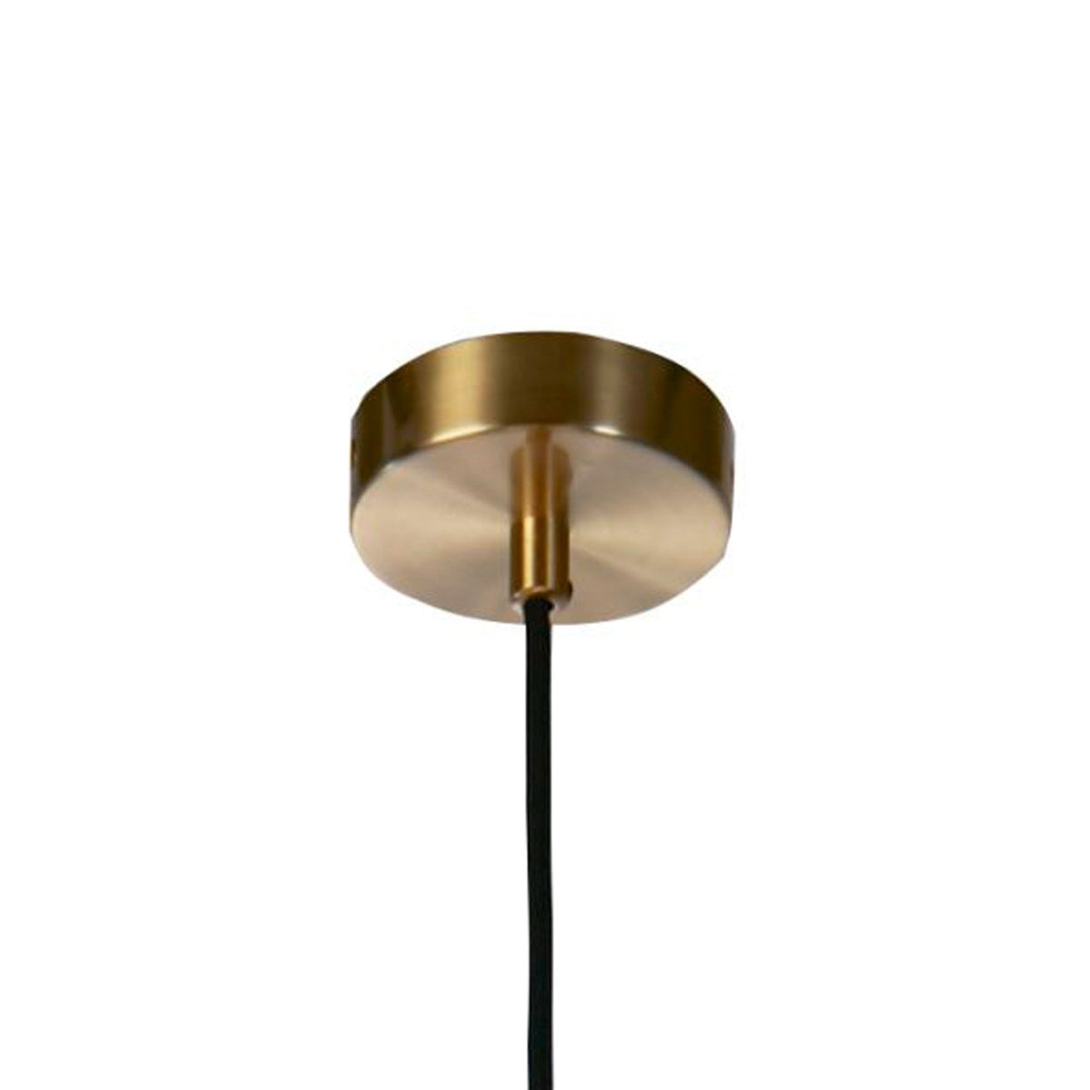 Atom II Medium Pendant In Satin Brass With Opal Glass Shade