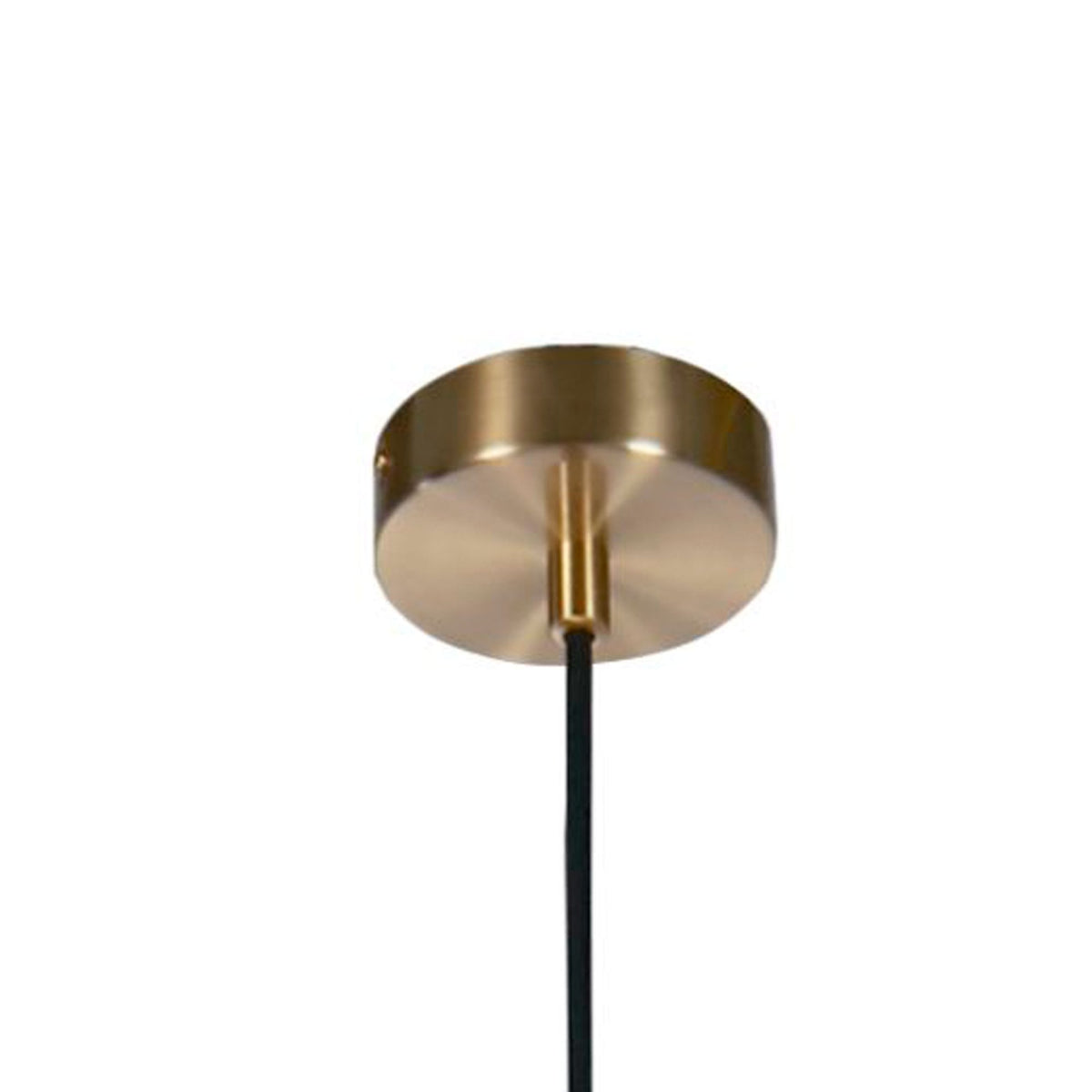 Atom II Large Pendant In Satin Brass With Opal Glass Shade