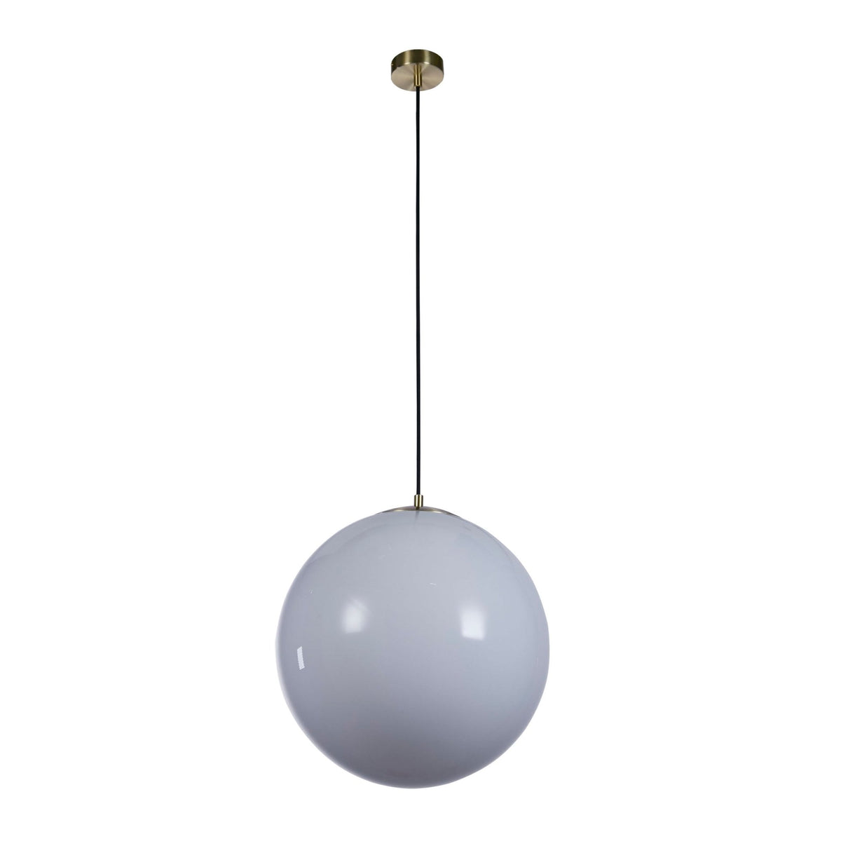 Atom II Large Pendant In Satin Brass With Opal Glass Shade