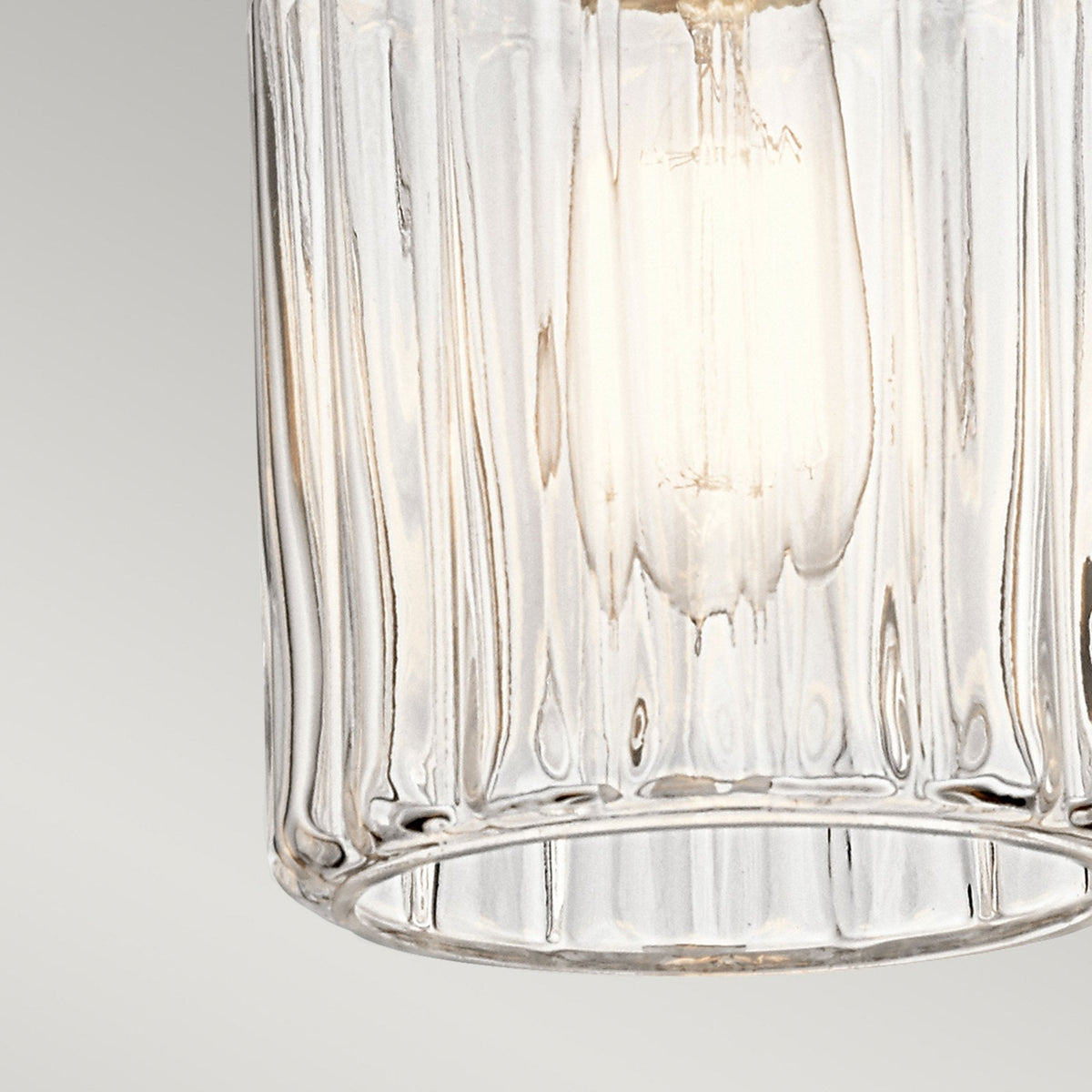 Riviera Style B Single Pendant in Brushed Nickel with Glass Shade