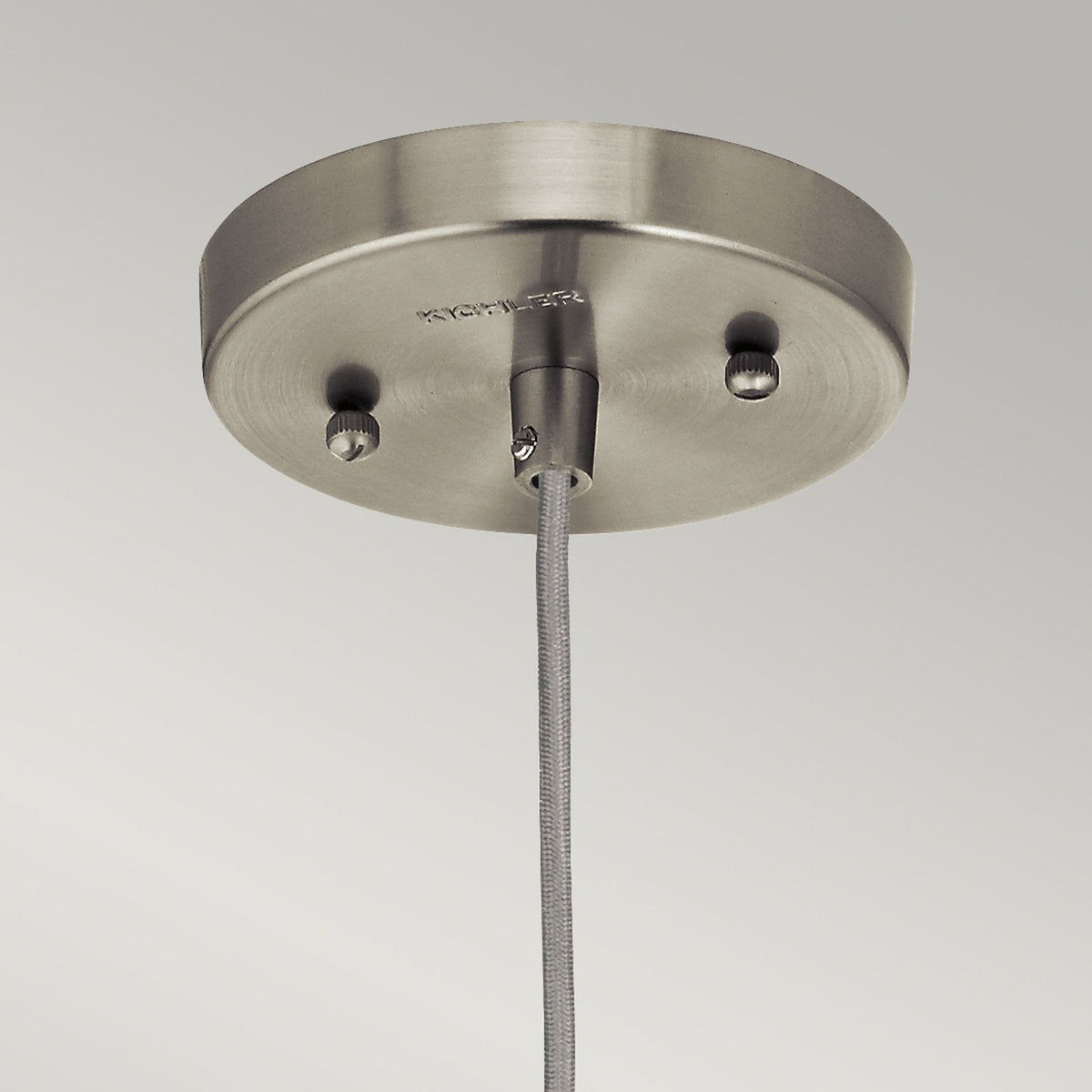 Riviera Style C Single Pendant in Brushed Nickel with Glass Shade