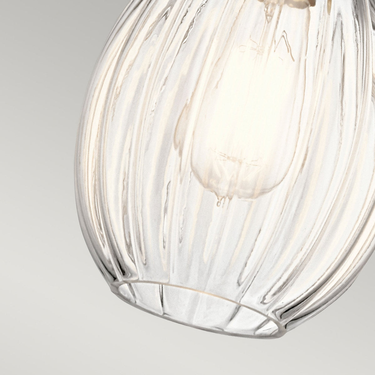 Riviera Style C Single Pendant in Brushed Nickel with Glass Shade