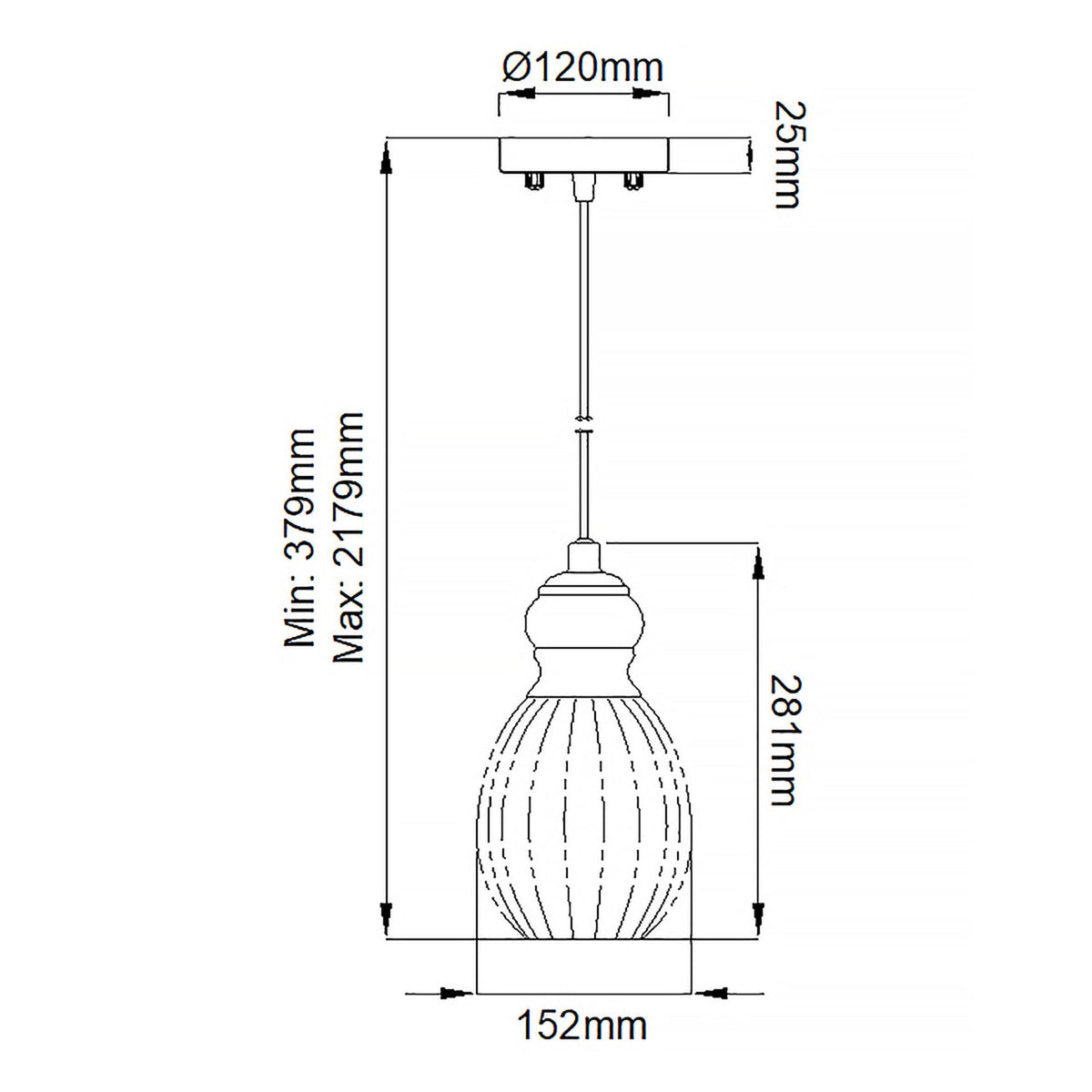 Riviera Style C Single Pendant in Brushed Nickel with Glass Shade