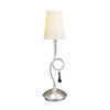 Paola Table Lamp In Painted Silver & Black With Cream Fabric Shade