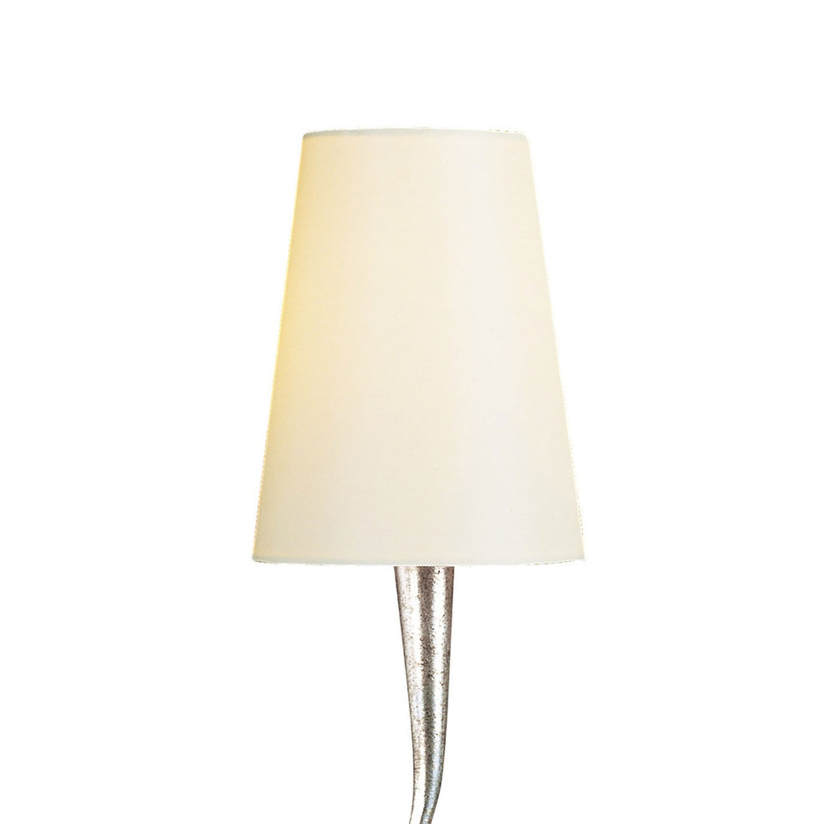 Paola Table Lamp In Painted Silver & Black With Cream Fabric Shade
