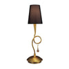 Paola Table Lamp In Painted Gold & Amber With Black Fabric Shade