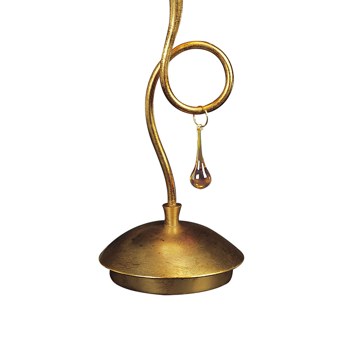 Paola Table Lamp In Painted Gold & Amber With Black Fabric Shade