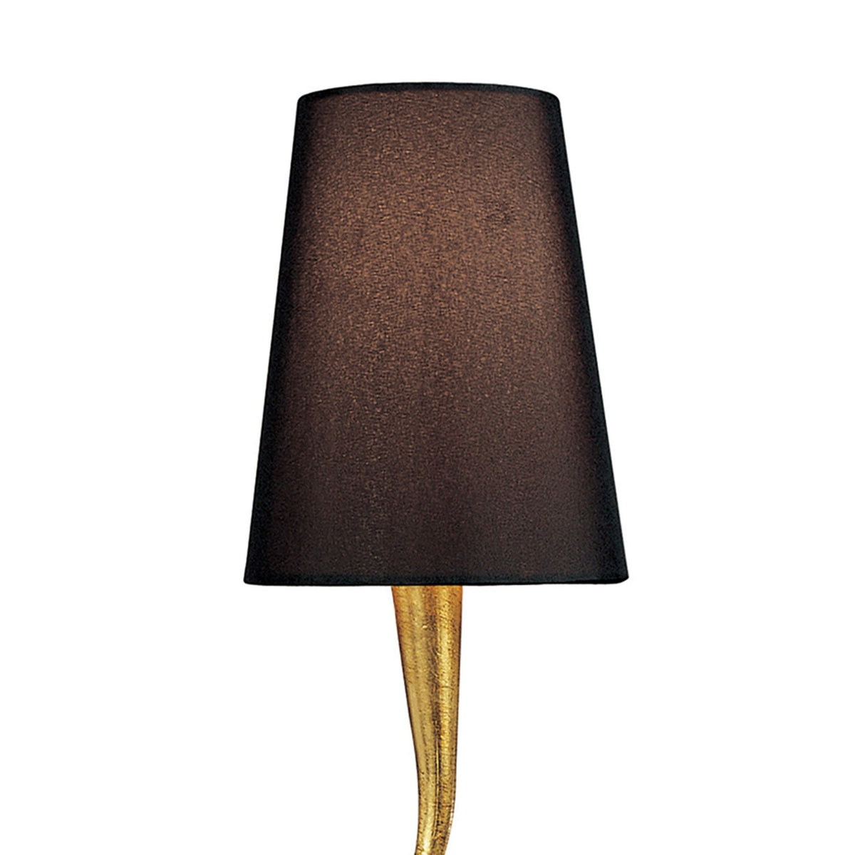 Paola Table Lamp In Painted Gold & Amber With Black Fabric Shade