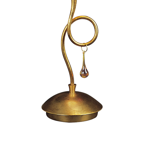 Paola Table Lamp In Painted Gold & Amber With Cream Fabric Shade