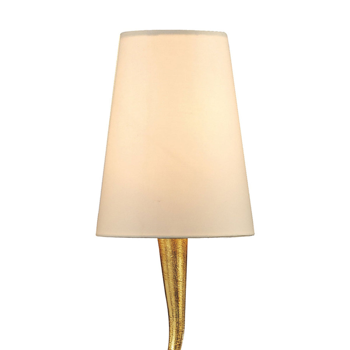 Paola Table Lamp In Painted Gold & Amber With Cream Fabric Shade