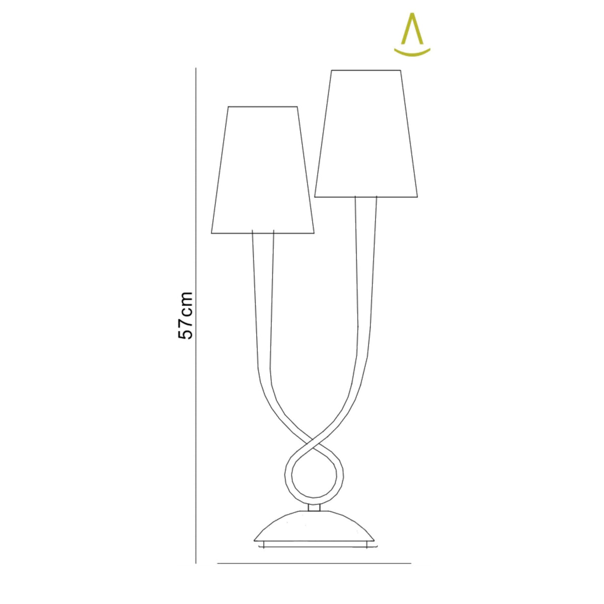 Paola Twin Table Lamp In Painted Silver With Cream Fabric Shades